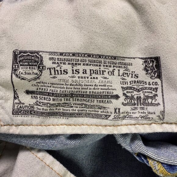 Levi's 501 Button Fly Blank Tab Jeans Men's 42x34 Med. Wash Straight Leg 2/$50 - Picture 14 of 16